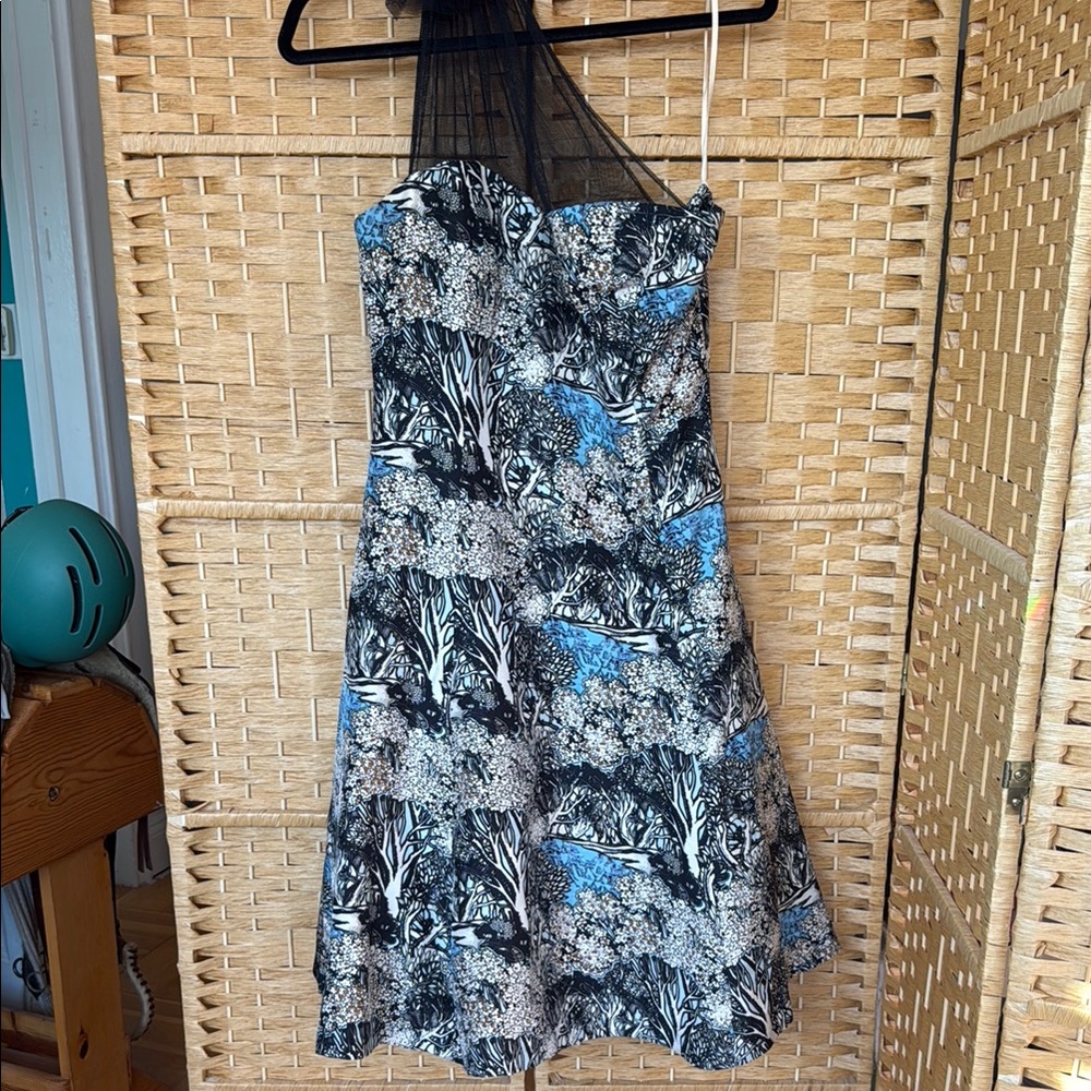 Plenty by Tracy Reese silk off the shoulder full skirted dress